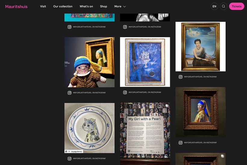 Página web del Mauritshuis Museum (La Haya), hogar de La joven de la perla, de Vermeer