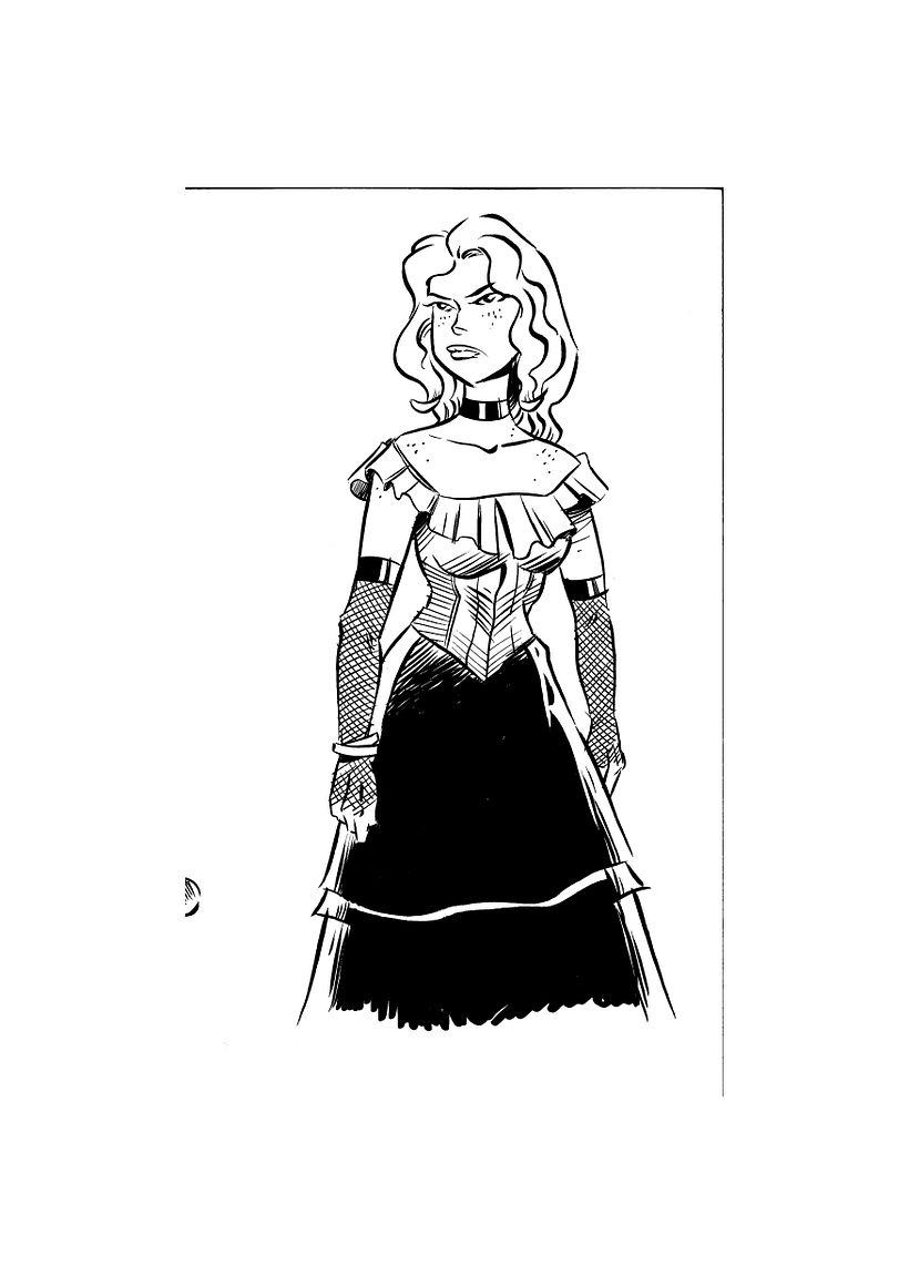 Ilustración de Molly, coprotagonista de ANTRACITA.