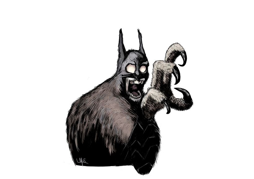 Esta ilustración no es "infantil" pero quizá muestra mi adaptabilidad. "Batman"