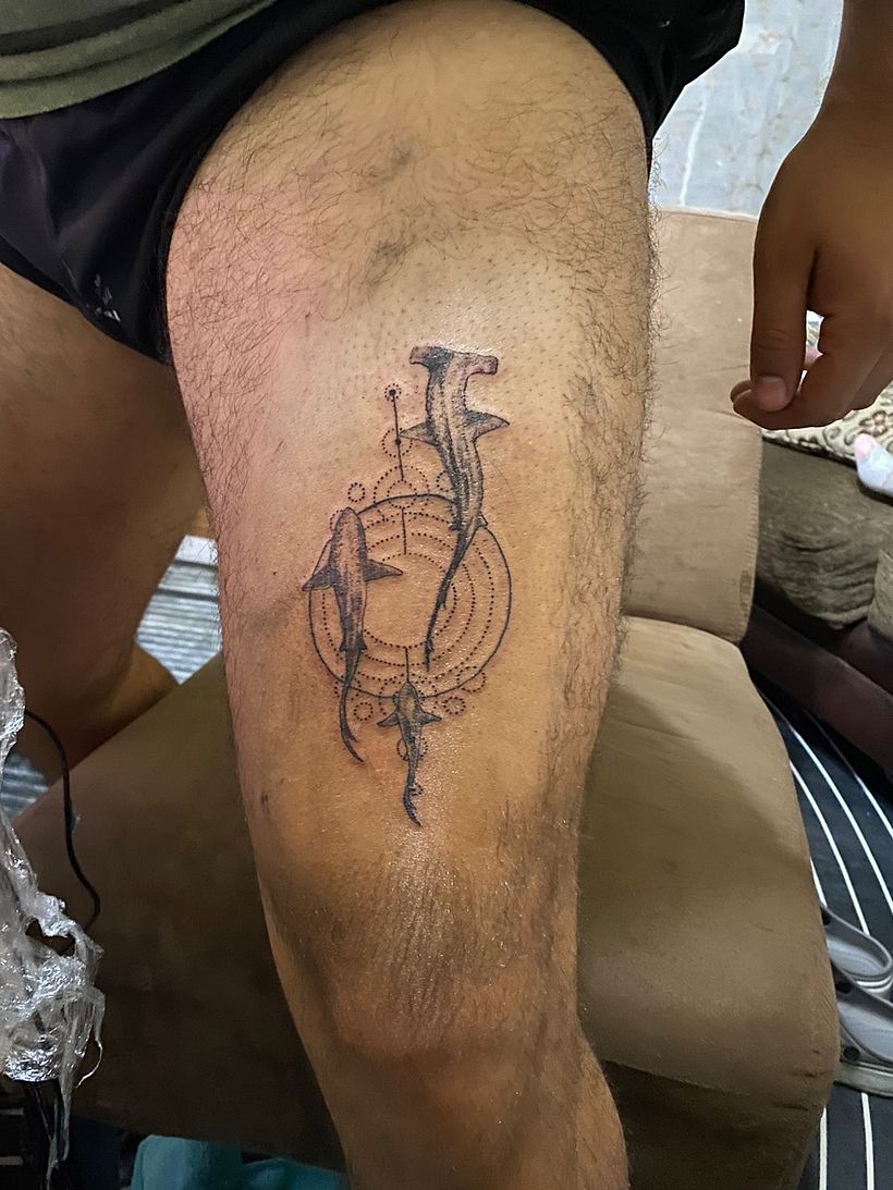Primer tatuaje realizado en piel real .Mucho que mejorar pero contento con el resultado de mi primer tatuaje en piel real .