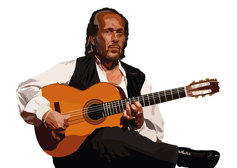 ILUSTRACIÓN PACO DE LUCÍA (Adobe Illustrator)