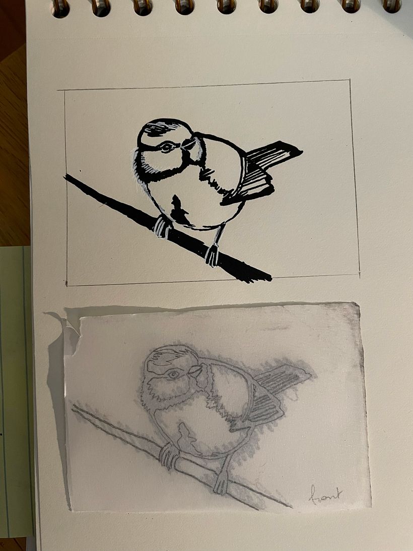First I draw it and put it on tracing paper but realized it is not the best, I might buy some later on