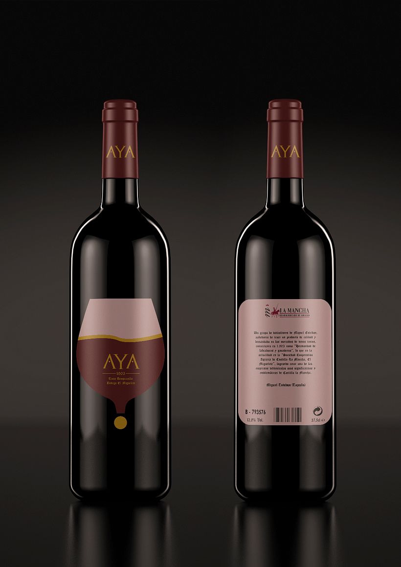 PROYECTO ETIQUETA VINO. (Adobe Illustrator, Adobe Photoshop)