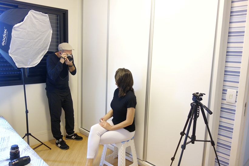 Ensaio em casa com luz natural e o novo softbox. 