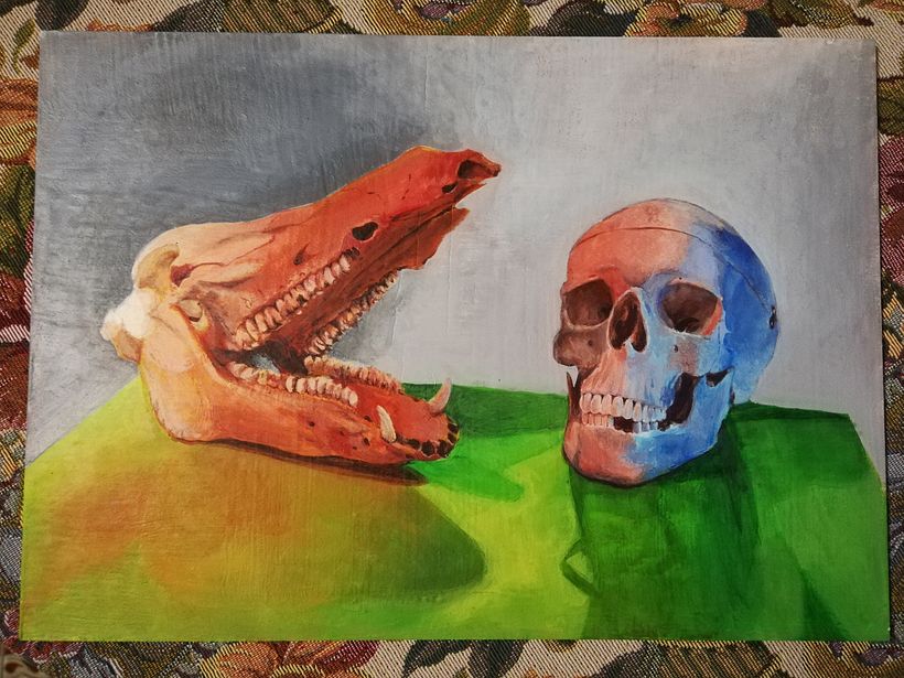 figure painting done during acrylic class