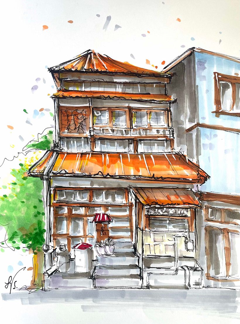 My project for course: Expressive Architectural Sketching with Colored Markers Laura Villafani 1