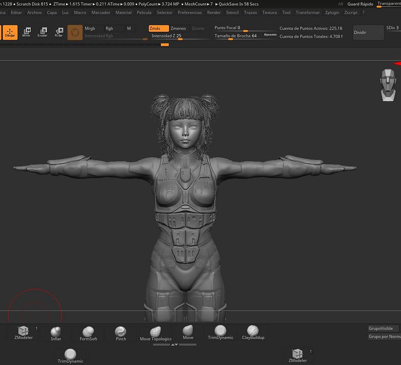 GIRL CARTOON BY Oscar creativo  free model 3d  9