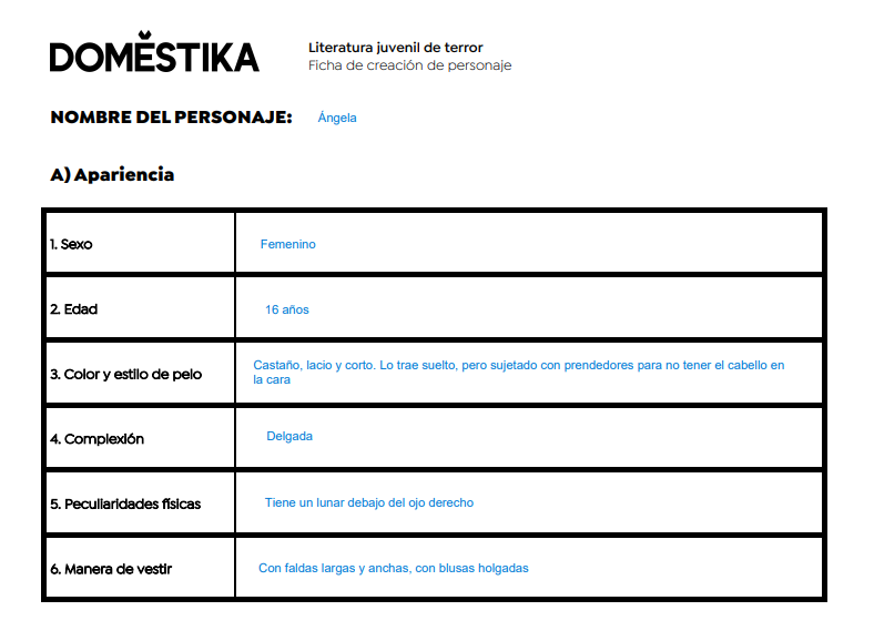 Ficha de personaje A