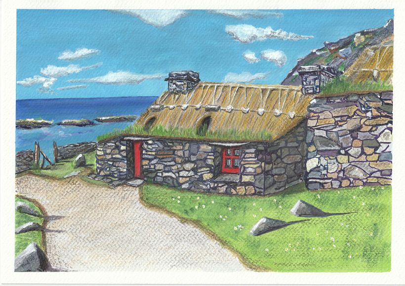 From a photo of a trip to the Outer Hebrides some years ago - Blackhouse Museum Isle of Lewis :) 