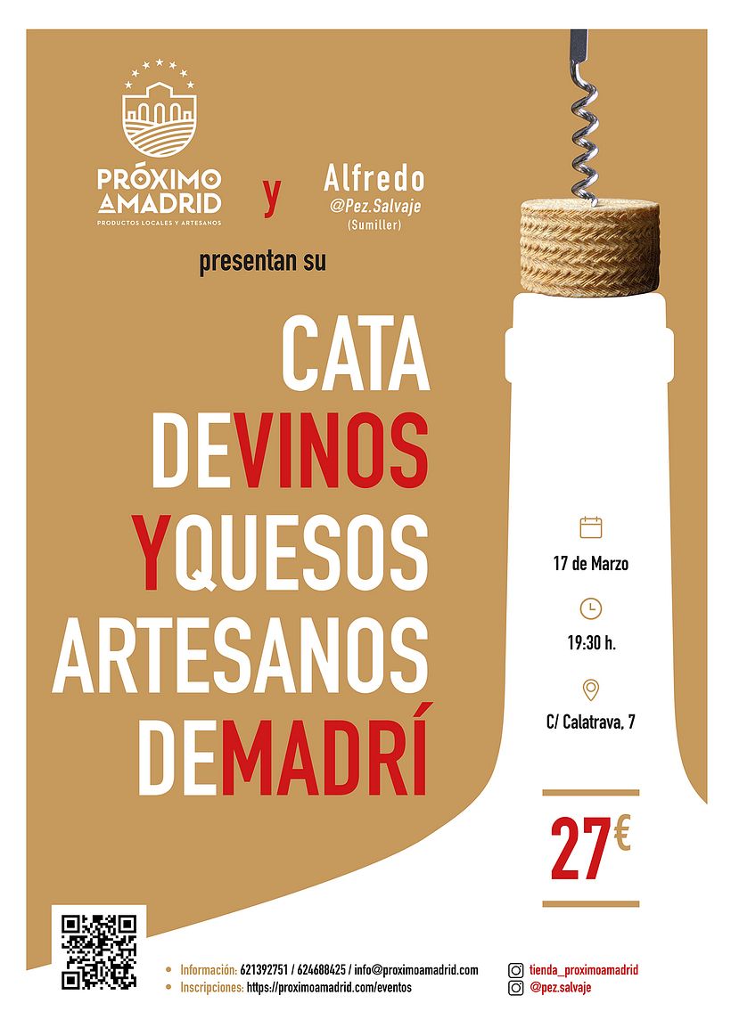 Proximoamadrid_eventos_cartel cata de vinos y quesos
