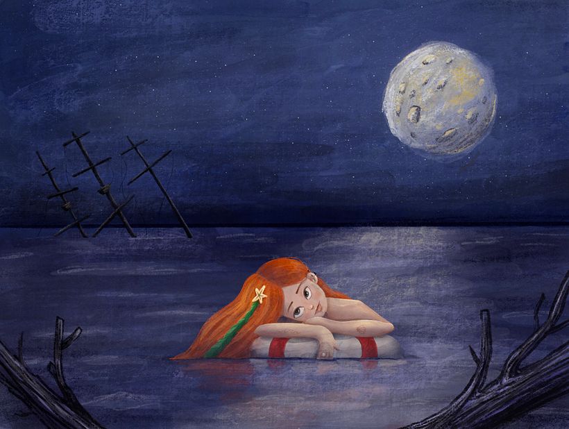 Drawing 1: Mermaid at Night