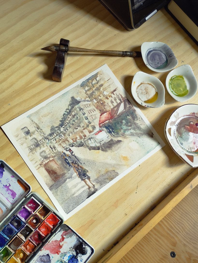 Un verano en París. Mi proyecto del curso: Fundamentos de la luz y el color para acuarela 2