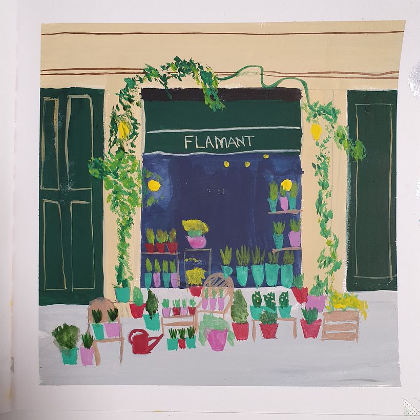 My project for course: Vibrant Urban Illustration with Gouache Paint 3