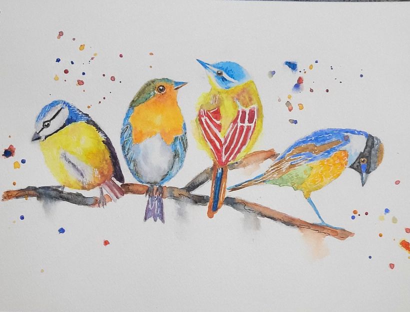 My project for course: Artistic Watercolor Techniques for Illustrating Birds 5