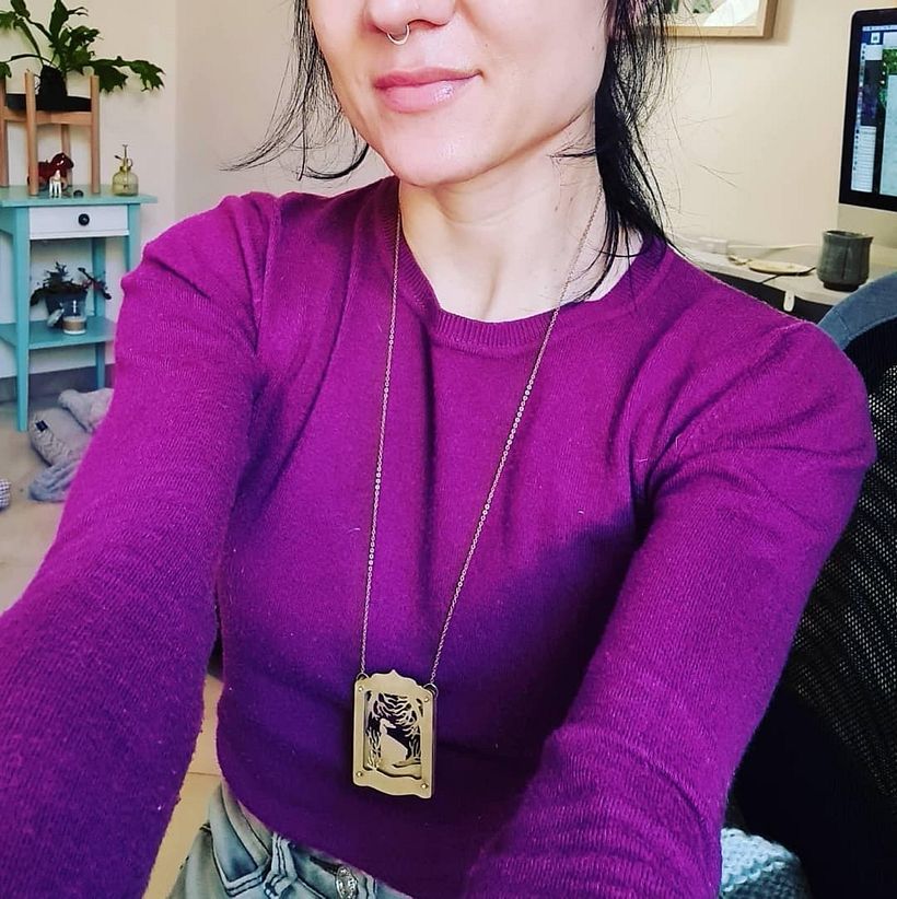 Isabella Mazzanti wearing the 'Carmilla' pendant