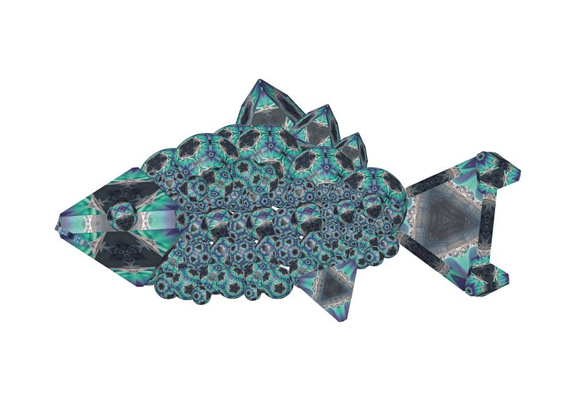 Magical fish (this was originally a line drawing of a dolphin)