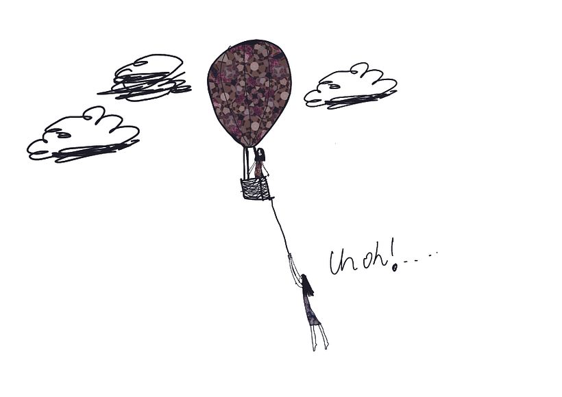 Silk scarf hot air balloon