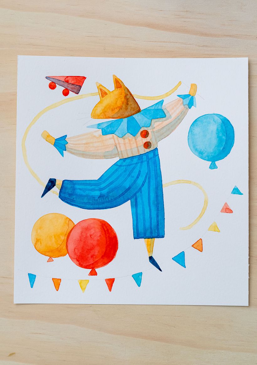 Adding in shadows and patterns with watercolour in this stage (I love adding blue for shadows)
