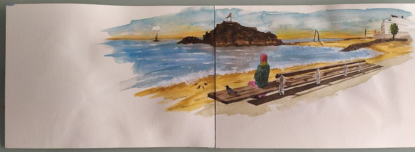 Imagen principal de la playa y La Palomera (peñascos)