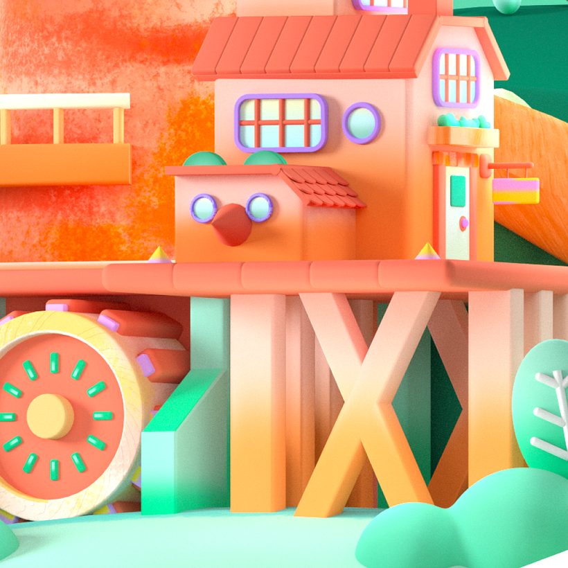 My project for course: Modeling a Colorful 3D World in Cinema 4D and Redshift 5