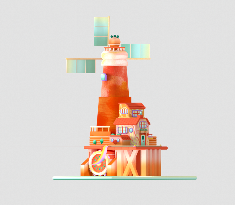 My project for course: Modeling a Colorful 3D World in Cinema 4D and Redshift 14
