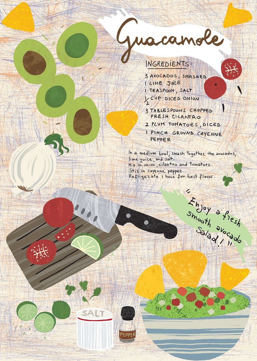 I really enjoyed this course. This is my final project a guacamole recipe.