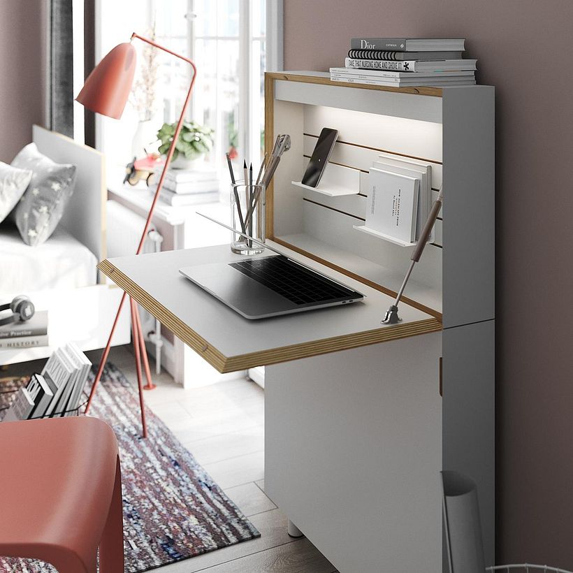 flatmate secretary with integrated LED light