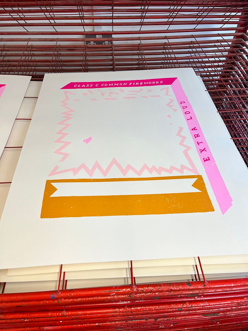 first three colours drying on the rack