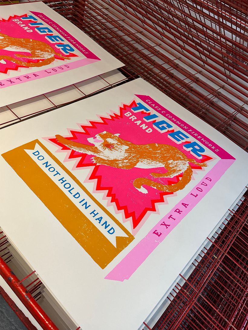 blue layer - there's loads of black in this print which really changes how pink it looks at this point