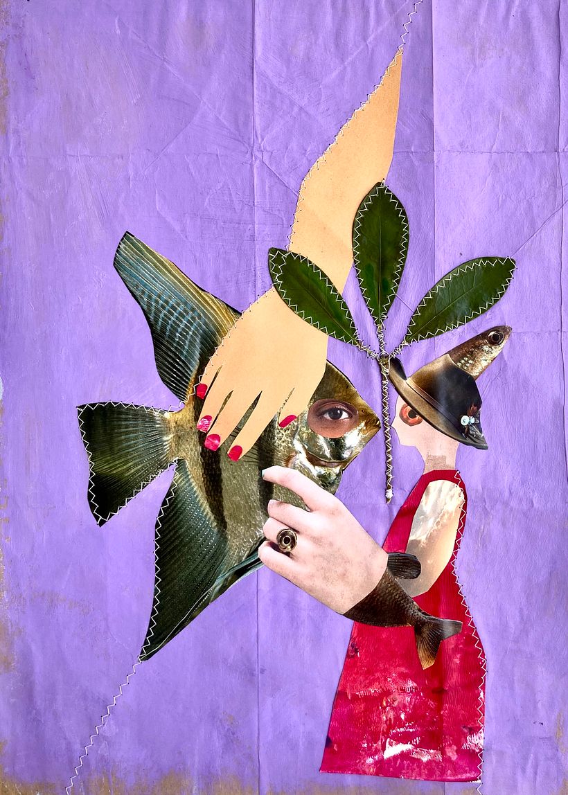 Violet background, size A3