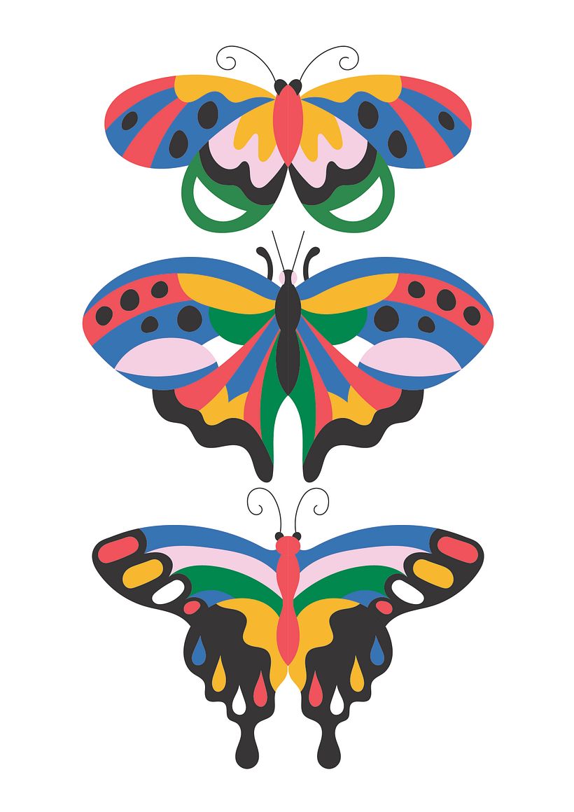 Butterfly Art Print with no texture