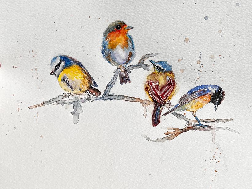 My project for course: Artistic Watercolor Techniques for Illustrating Birds 1