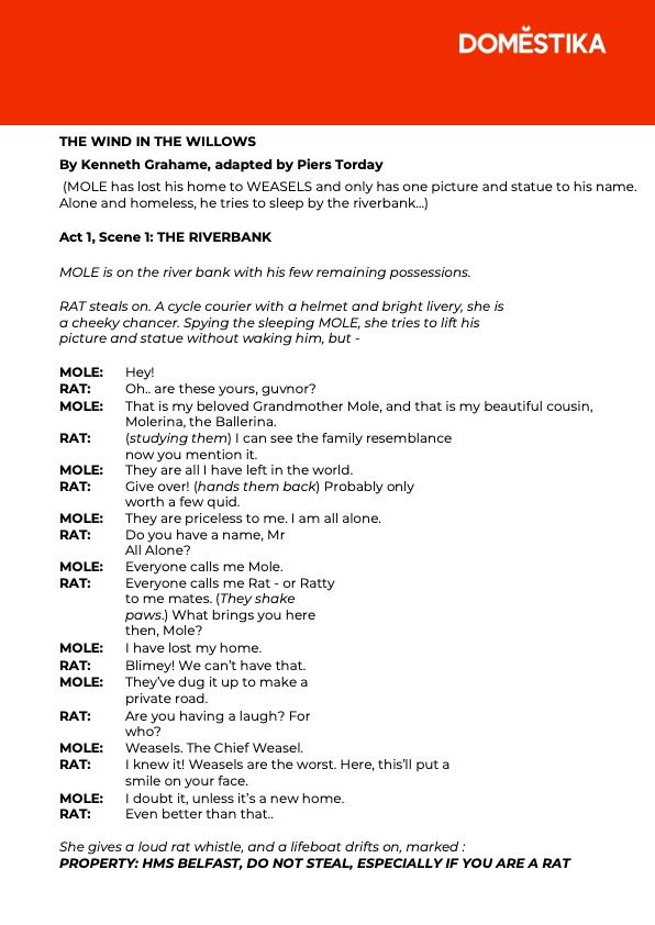 My project for course: Playwriting for Children’s Theater 2