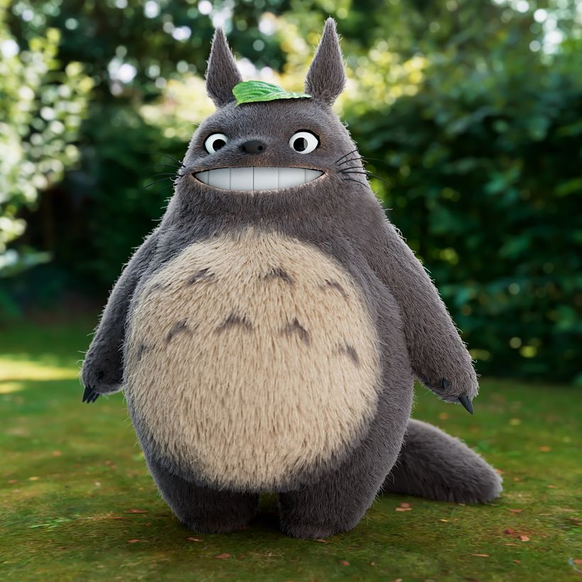 Meu projeto do curso: Criação de pelo 3D com o XGen do Maya - Totoro 3D 2