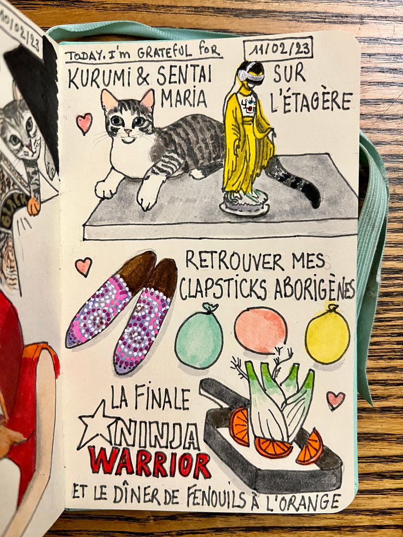 Rediscovering beloved items because I have to store them away to keep them from the kittens, dining on orange fennel