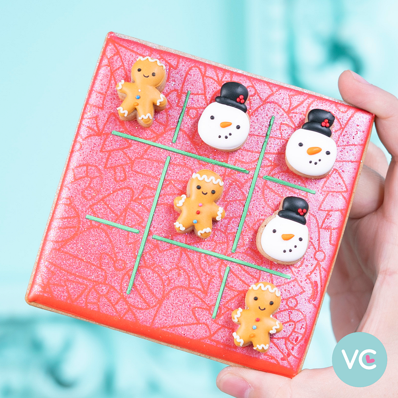 Galleta de Tic Tac Toe navideño