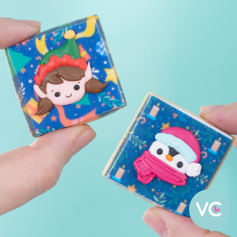 Mini galletas con impresiones comestibles y micro sprinkles a mano 2