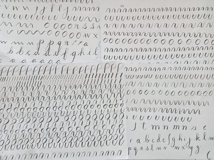 initial stage of learning to use the tombow brush pen