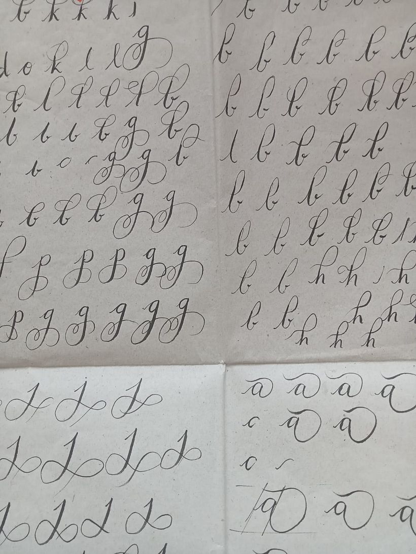 intital stage of practicing letters