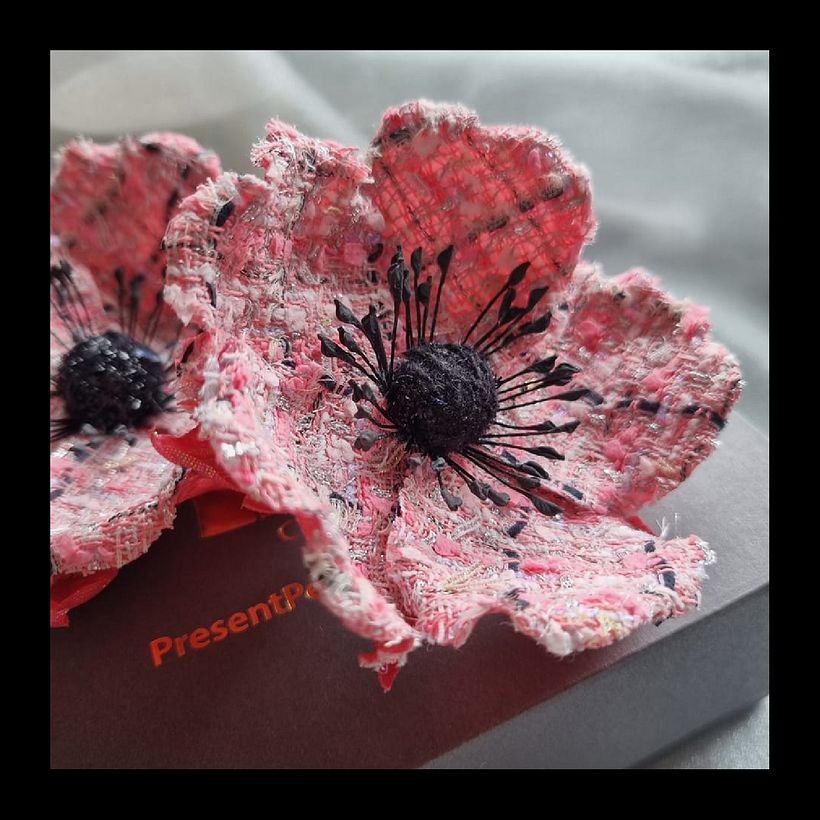 Tweed Wild Rose Brooches