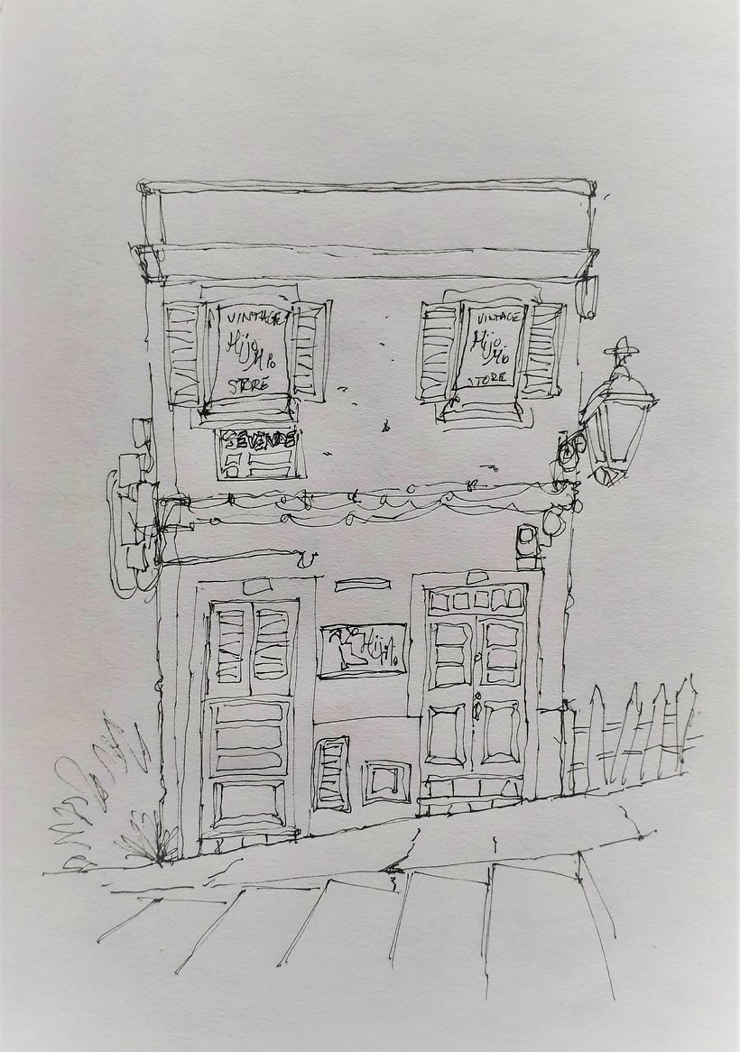 Isolated and improvised line sketch