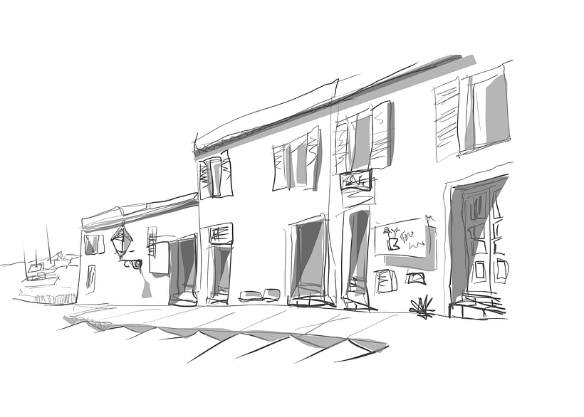 compositional sketch - street
