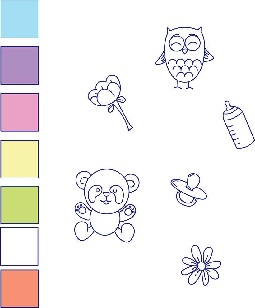 Vector illustration of each element and palette 