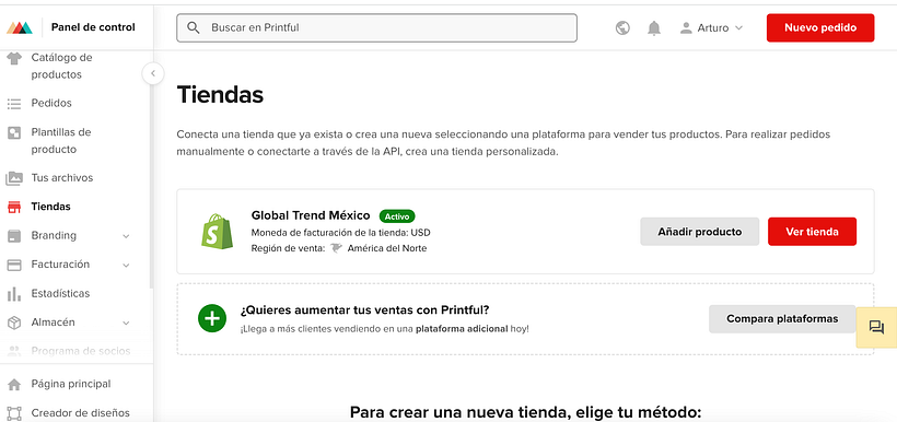 Integración con mi tienda en linea con Shopify