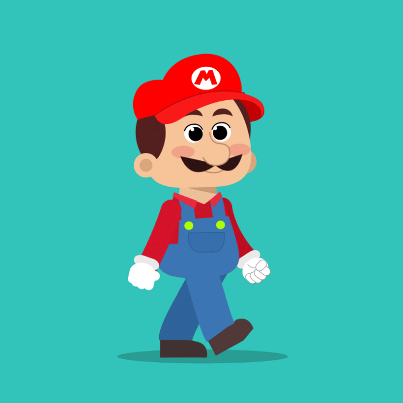 Animación walk cycle_Super Mario.