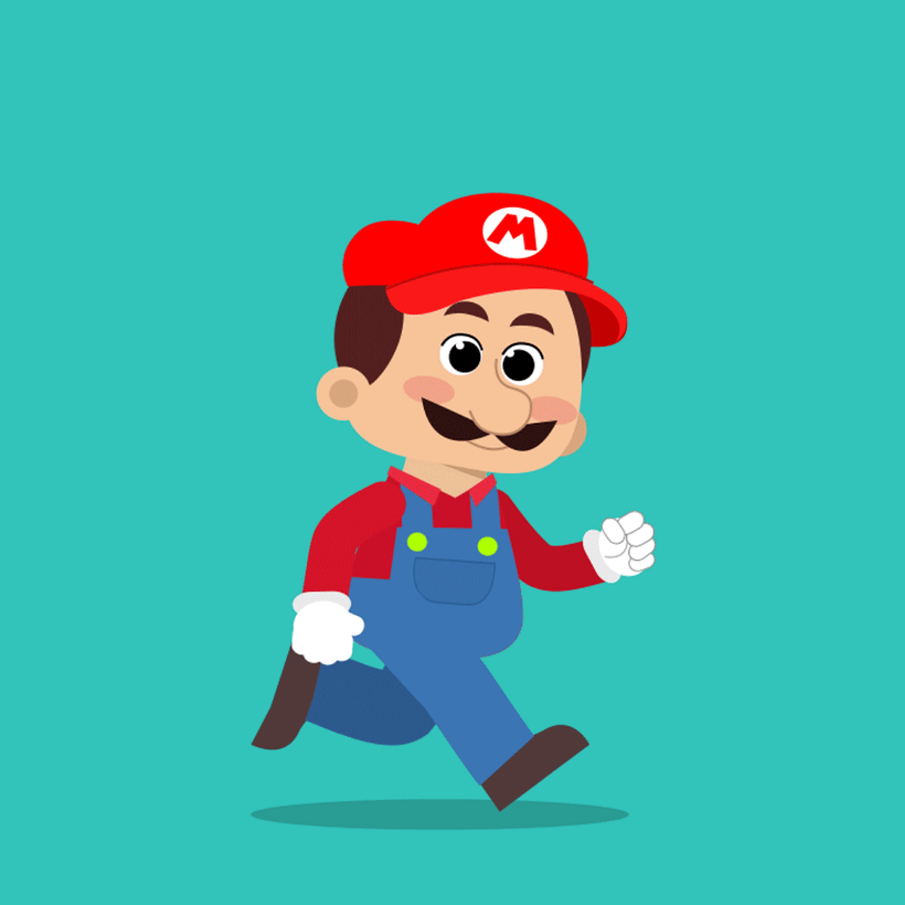 Animación run cycle_Super Mario.