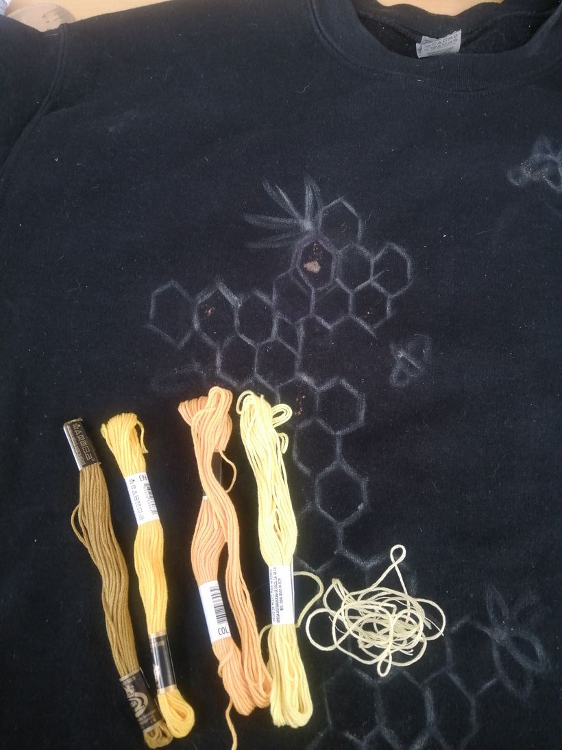 Mi proyecto del curso: Bordado a mano sobre ropa: Dulce como la miel. 2