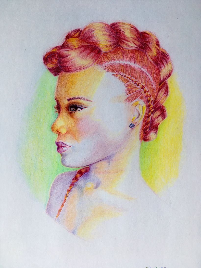 Portrait au crayon de couleur  1
