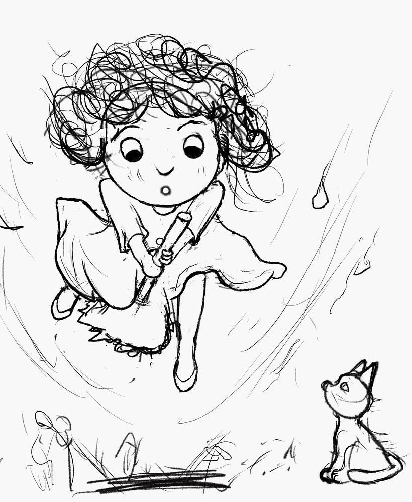 Meu projeto do curso: Ilustração infantil com Procreate: crie cenas mágicas: First flight 2