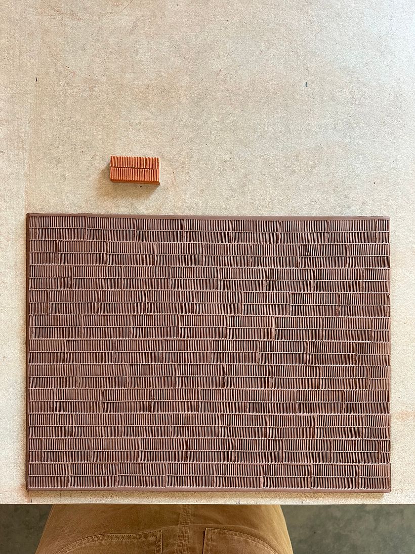 the large rectangular slab fully textured